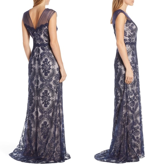 Tadashi Shoji Dresses Tadashi Shoji Embroidered Lace Evening Gown Poshmark